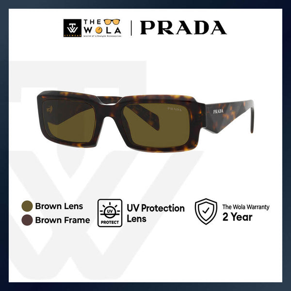 Prada Men's Irregular Frame Brown Acetate Sunglasses - PR 27ZS