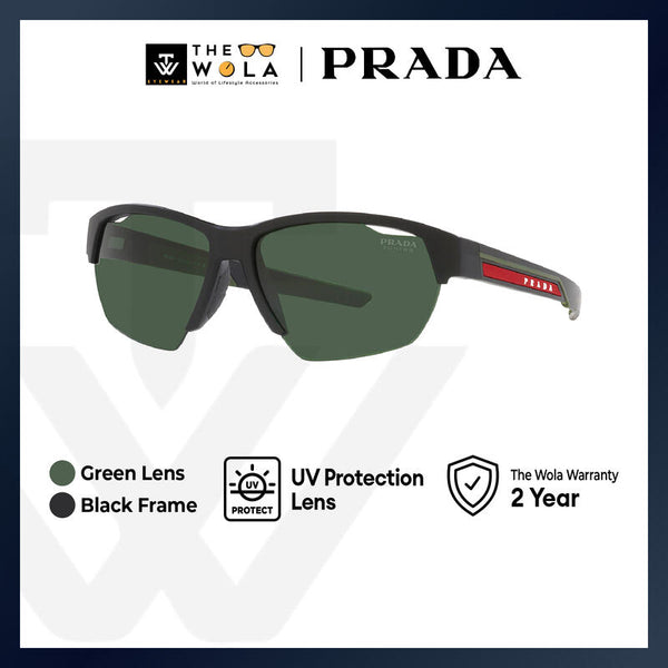 Prada Linea Rossa Men's Irregular Frame Black Nylon Sunglasses - PS 03YSF