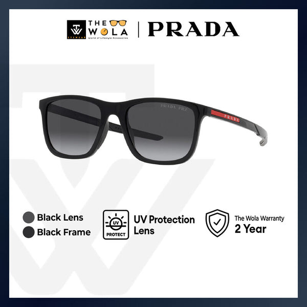 Prada Linea Rossa Men's Pillow Frame Black Nylon Sunglasses - PS 10WSF