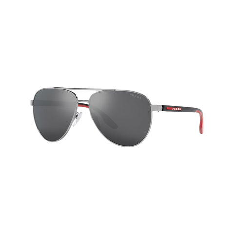 Prada Linea Rossa Men's Pilot Frame Gunmetal Metal Sunglasses - PS 52YS