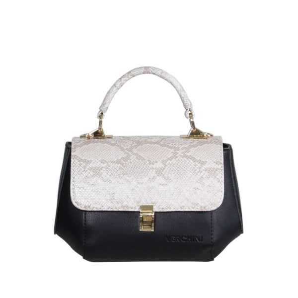 Verchini Stone-Embellished Geometric Handbag/ Sling Bag Two-Tone  Multi Purpose Women Bag