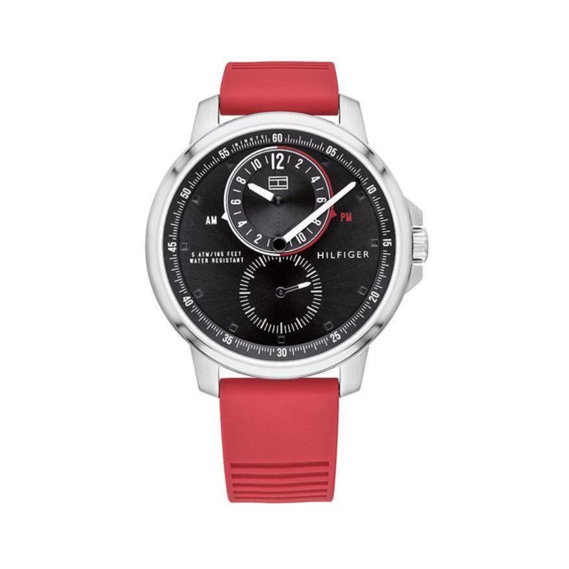 Tommy Hilfiger Red Silicone Men's Watch 1791628