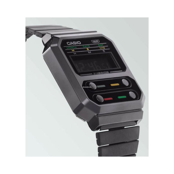 Casio Men's Digital Watch A100WEGG-1A Grey Stainless Steel Band Sports Watch