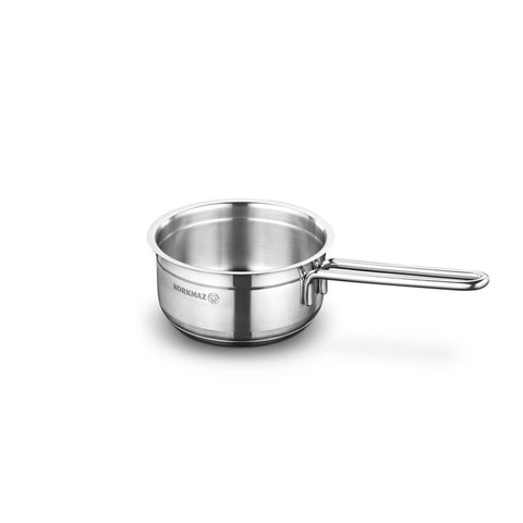 Korkmaz Alfa Stainless Steel Saucepan - 14x7cm, Induction Compatible, Made in Turkey