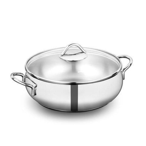 Korkmaz Tombik Stainless Steel Stock Pot (Soup Pot) - 24x8cm, Induction Compatible, Made in Turkey