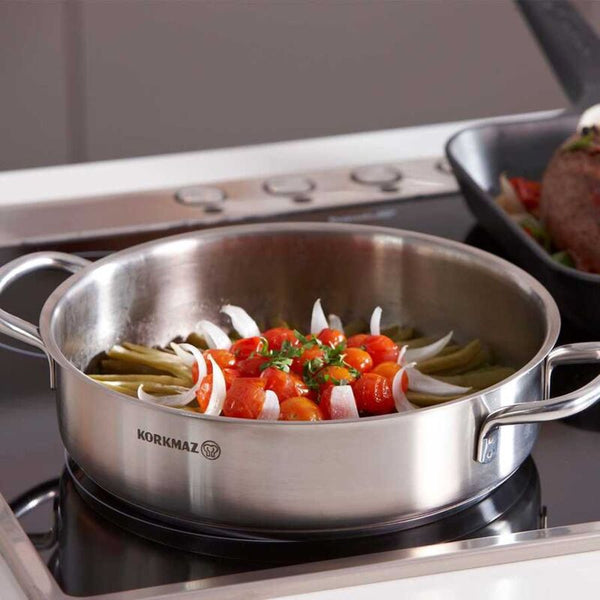 Korkmaz Perla Stainless Steel Stock Pot (Soup Pot) - 14x7cm, Induction Compatible, Made in Turkey