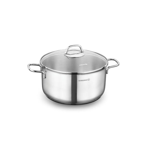 Korkmaz Perla Stainless Steel Stock Pot (Soup Pot) - 18x9cm, Induction Compatible, Made in Turkey