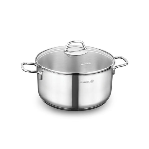 Korkmaz Perla Stainless Steel Stock Pot (Soup Pot) - 22x11cm, Induction Compatible, Made in Turkey