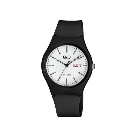 Q&Q Watch By Citizen A212J001Y Men Analog Watch with Black Rubber Strap