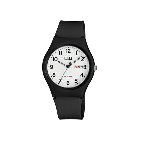 Q&Q Watch By Citizen A212J003Y Men Analog Watch with Black Rubber Strap