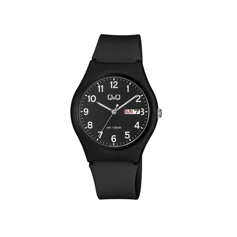 Q&Q Watch By Citizen A212J004Y Men Analog Watch with Black Rubber Strap