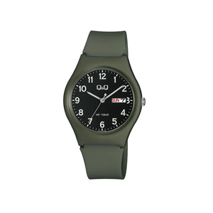 Q&Q Watch By Citizen A212J008Y Men Analog Watch with Green Rubber Strap
