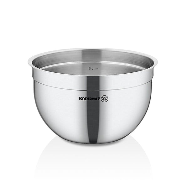 Korkmaz Proline Gastro Stainless Steel Mixing Bowl - 16x11 cm, Food Preparation Container, Made in Turkey