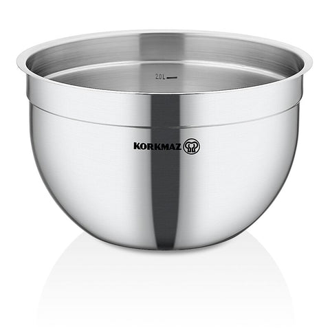 Korkmaz Proline Gastro Stainless Steel Mixing Bowl - 28x17 cm, Food Preparation Container, Made in Turkey