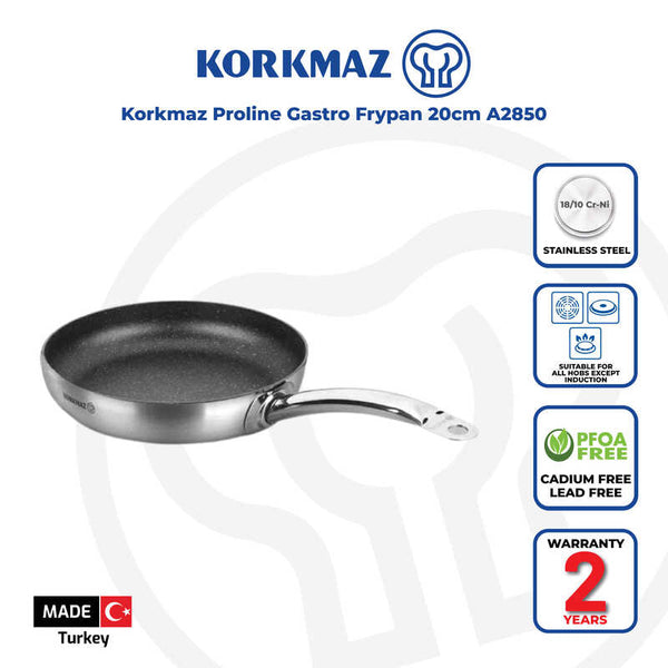 Korkmaz Proline Gastro Non-Stick Frying Pan - 20x4 cm, Gas Stove Compatible, Made in Turkey