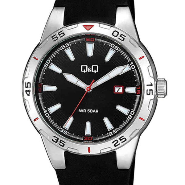 Q&Q Watch by Citizen A470J302Y Men Analog Watch with Black Rubber Strap