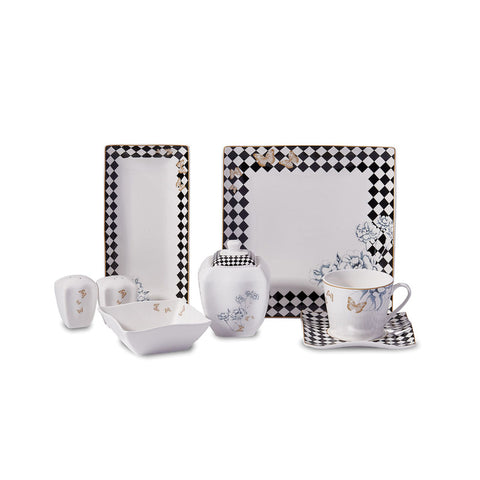 Korkmaz Link Collection Breakfast Set - 28Pieces, Cups and Saucers Sets, Breakfast Plates, Made in Turkey