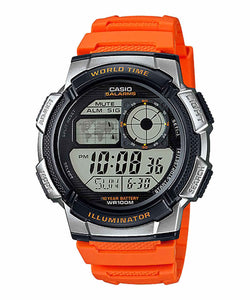 Casio Men's Digital AE-1000W-4BV Orange Resin Band Sport Watch