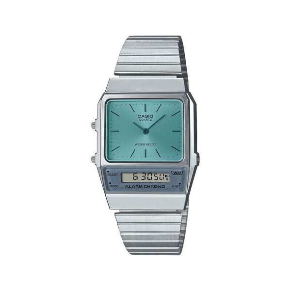 Casio Vintage AQ-800EC-2A Unisex Analog-Digital Blue Dial Stainless Steel Watch