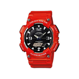 Casio Men's Analog-Digital AQ-S810WC-4AVDF Red Resin Band Tough Solar Watch