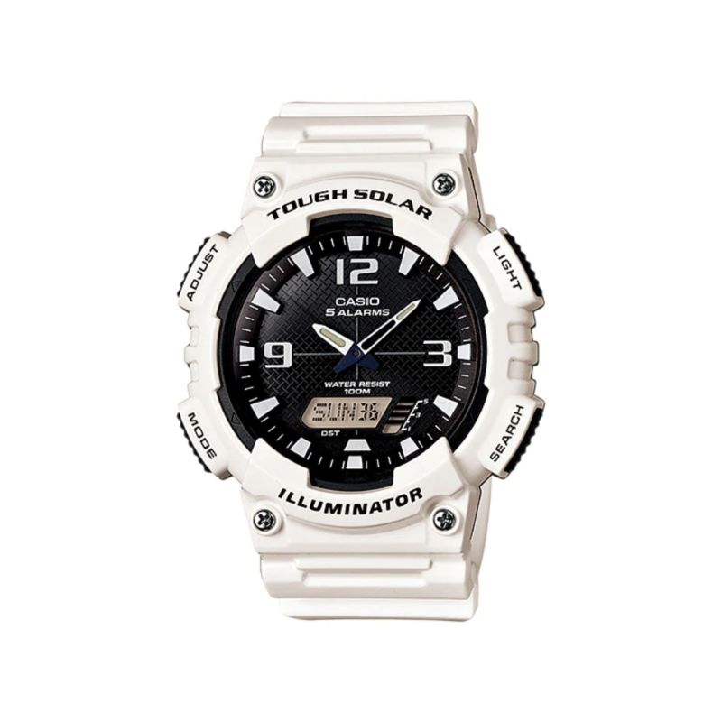 Casio Men's Analog-Digital Watch AQ-S810WC-7AV White Resin Band Tough Solar Watch