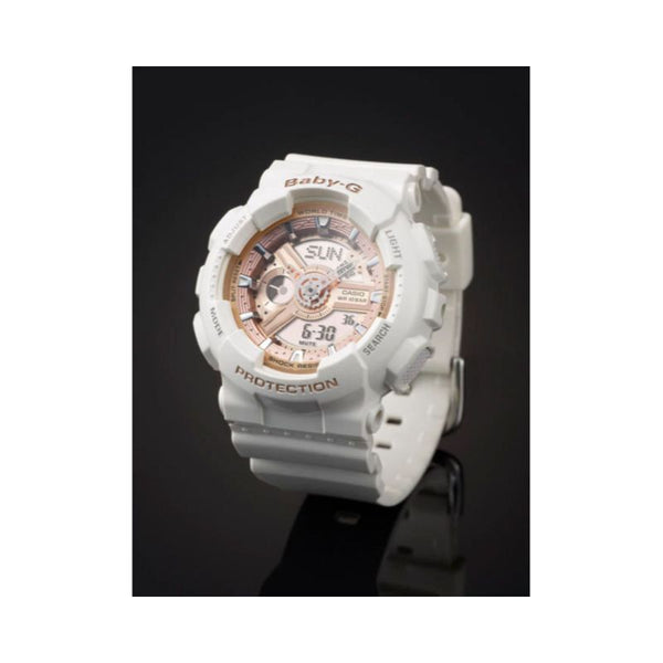 Casio Baby-G Women's Analog-Digital Watch BA-110-7A1 White Resin Band Sport Watch