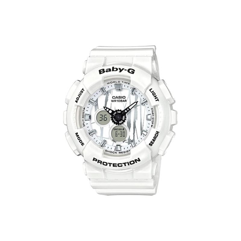 Casio Baby-G Women's Analog-Digital Watch BA-120SP-7A White Resin Band Sport Watch