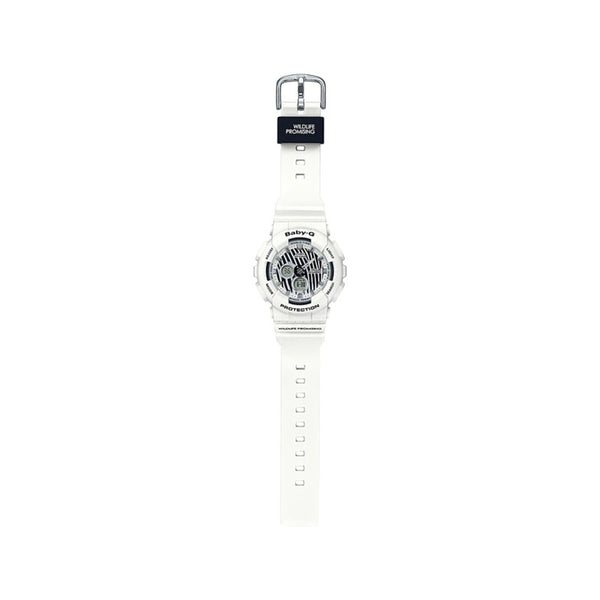 Casio Baby-G Women's Analog-Digital Watch BA-120WLP-7A Wildlife Promising Collaboration Limited Models White Resin Band Sport Watch