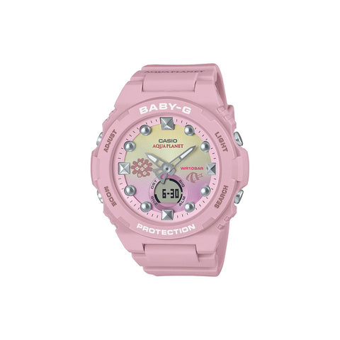 Casio Baby-G Aquaplanet BGA-320AQ-4A Women's Analog-Digital Sport Watch with Pink Resin Strap