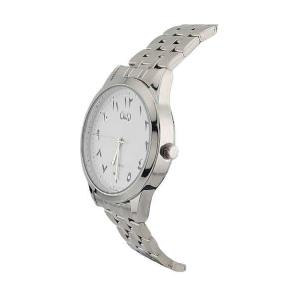 Q&Q Watch By Citizen C00A-014PY Men Analog Watch with Silver Stainless Steel Strap