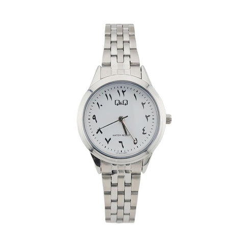 Q&Q Watch By Citizen C01A-010PY Women Analog Watch with Silver Stainless Steel Strap