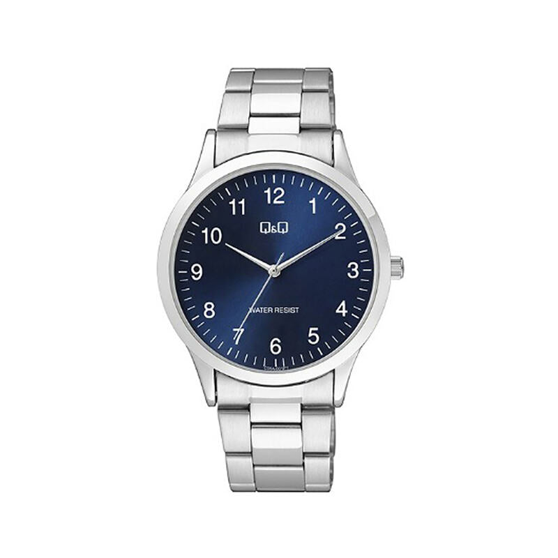 Q&Q Watch by Citizen C08A-001PY Men Analog Watch with Silver Stainless Steel Strap