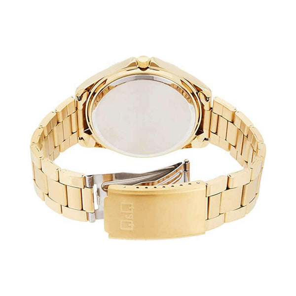 Q&Q Watch by Citizen C08A-004PY Men Analog Watch with Gold Stainless Steel Strap