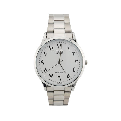Q&Q Watch By Citizen C08A-027PY Men Analog Watch with Silver Stainless Steel Strap