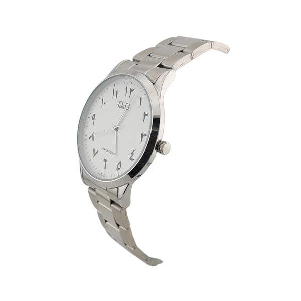 Q&Q Watch By Citizen C08A-027PY Men Analog Watch with Silver Stainless Steel Strap
