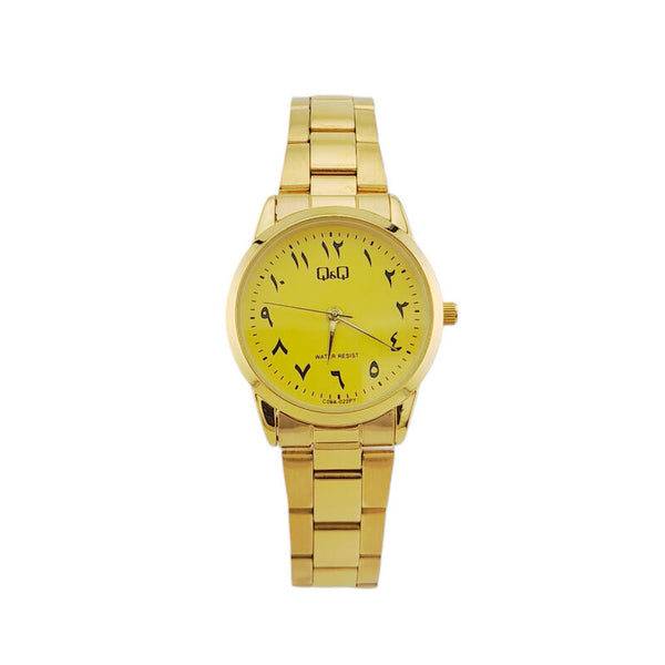 Q&Q Watch By Citizen C09A-022PY Women Analog Watch with Gold Stainless Steel Strap