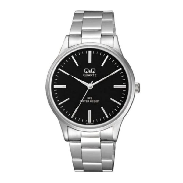 Q&Q Watch by Citizen C214J202Y Men Analog Watch with Silver Stainless Steel Strap