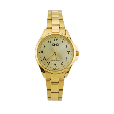 Q&Q Watch By Citizen C37A-018PY Women Analog Watch with Gold Stainless Steel Strap