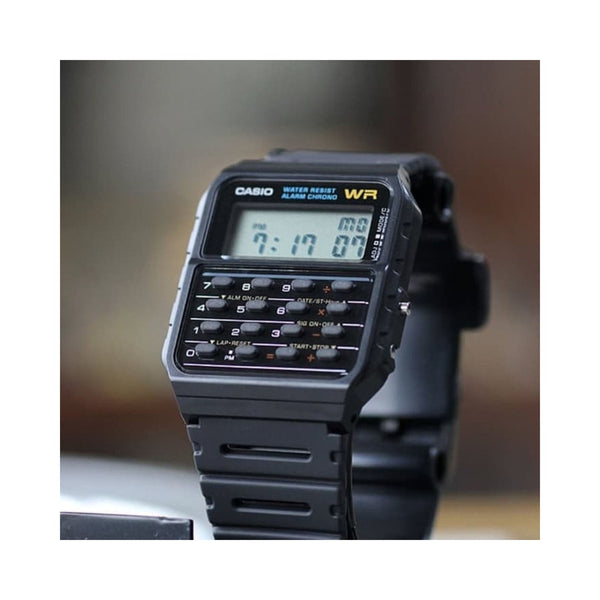 Casio Men's Digital Watch CA-53W-1Z Black Resin Band Calculator Sport Watch