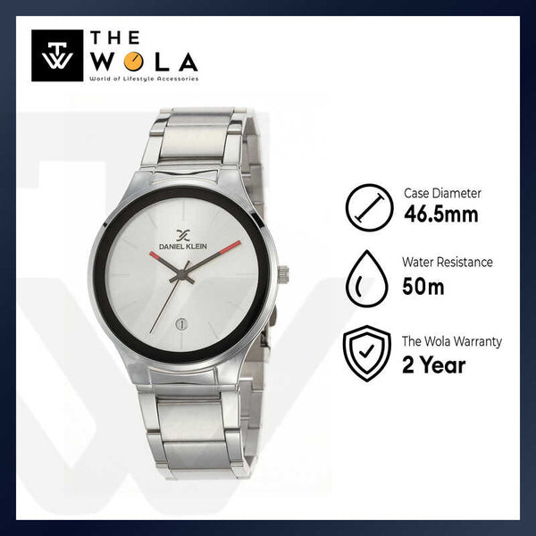 Daniel Klein Premium Men's Analog Watch DK.1.12321-5 Silver Stainless Steel Strap Watch | Watch for Men