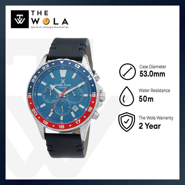 Daniel Klein Exclusive Men's Analog Watch DK.1.12347-4 Blue Genuine Leather Strap Watch | Watch for Men