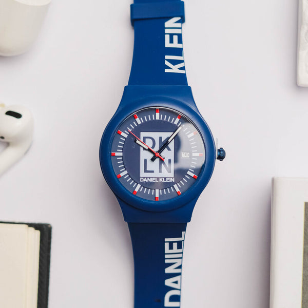 Daniel Klein DKLN Men's Analog Watch DK.1.12490-6 Blue Silicone Strap Watch | Watch for Men
