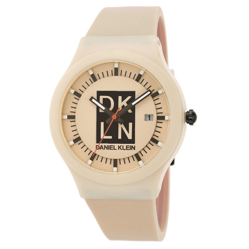 Daniel Klein DKLN Men's Analog Watch DK.1.12490-7 Beige Silicone Strap Watch | Watch for Men