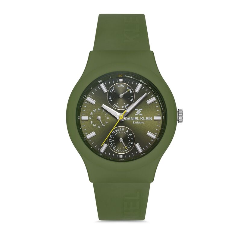 Daniel Klein DKLN Men's Chronograph Watch DK.1.12975-6 Green Silicone Strap Watch | Watch for Men