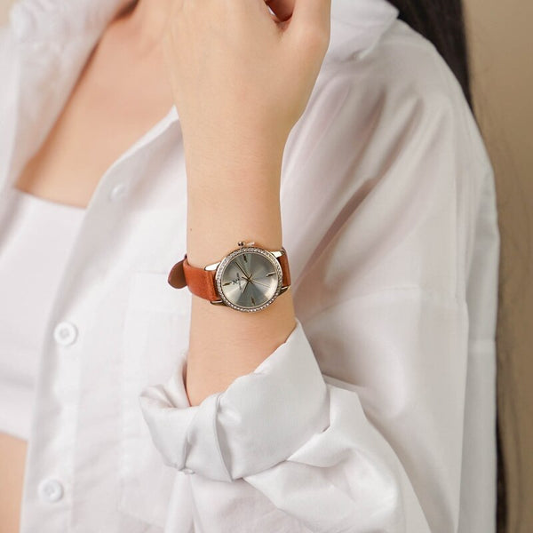 Daniel Klein Premium Women's Analog Watch DK.1.13030-2 Brown Genuine Leather Strap Watch | Watch for Ladies