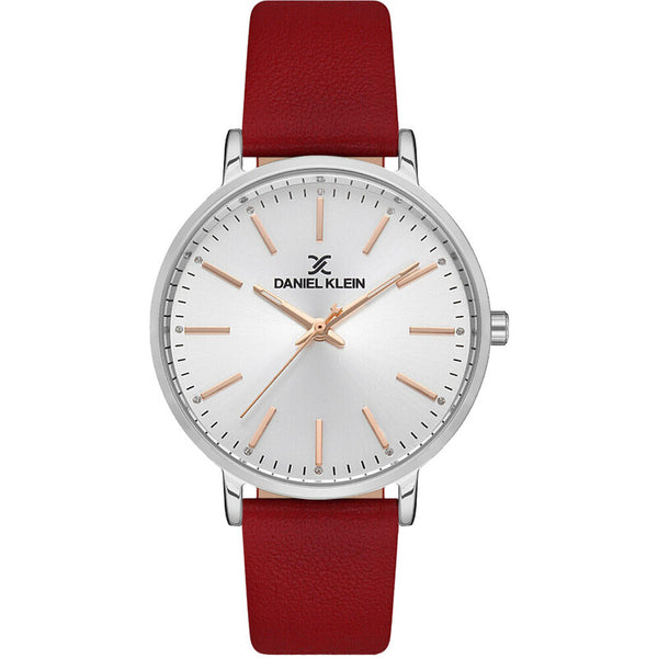 Daniel Klein Premium Women's Analog Watch DK.1.13046-4 Red Genuine Leather Strap Watch | Watch for Ladies