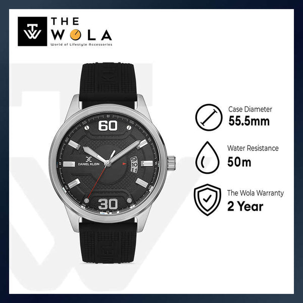 Daniel Klein Premium Men's Analog Watch DK.1.13063-1 Black Silicone Strap Watch | Watch for Men