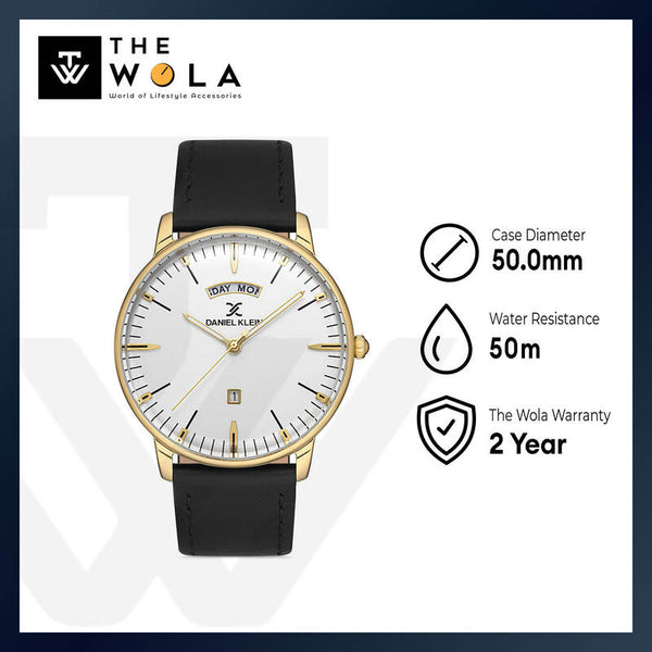 Daniel Klein Premium Men's Analog Watch DK.1.13067-3 Black Genuine Leather Strap Watch | Watch for Men