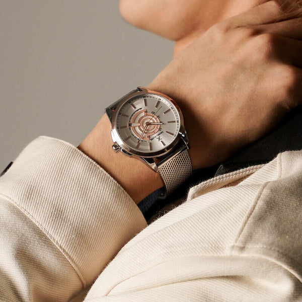 Daniel Klein Premium Men's Analog Watch DK.1.13080-4 Silver Mesh Strap Watch | Watch for Men