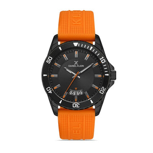 Daniel Klein Premium Men's Analog Watch DK.1.13085-5 Orange Silicone Strap Watch | Watch for Men